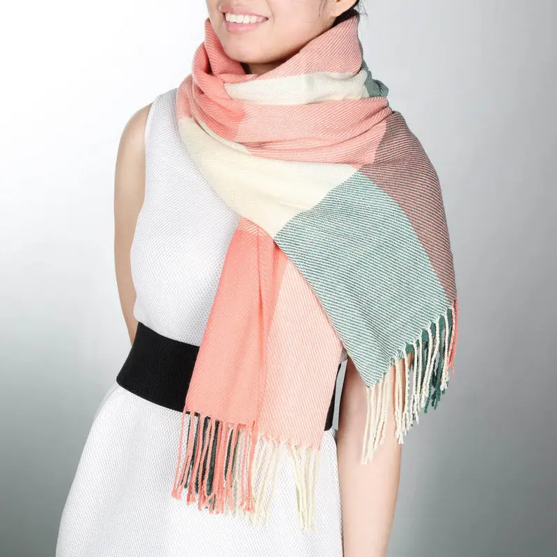 Scarf Longcasual Warm Cashmere Shawl Plaid Scarf Knitted Scarf Scarves 1