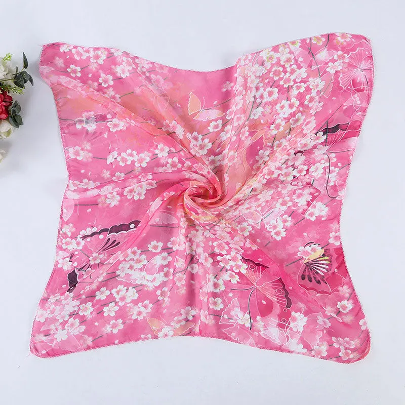 Scarf Luxury From India Scarves Scarfs Square Women Butterfly Printing Head Wrap Kerchief Loose Neck Shawl Casual 4