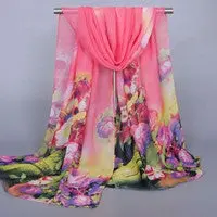 Scarf Luxury Women Printing Long Soft Wrap Scarfs From India Ladies Shawl Chiffon Scarves 4