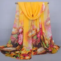 Scarf Luxury Women Printing Long Soft Wrap Scarfs From India Ladies Shawl Chiffon Scarves 5