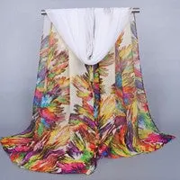 Scarf Luxury Women Printing Long Soft Wrap Scarfs From India Ladies Shawl Chiffon Scarves 6