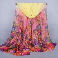Scarf Luxury Women Printing Long Soft Wrap Scarfs From India Ladies Shawl Chiffon Scarves 9