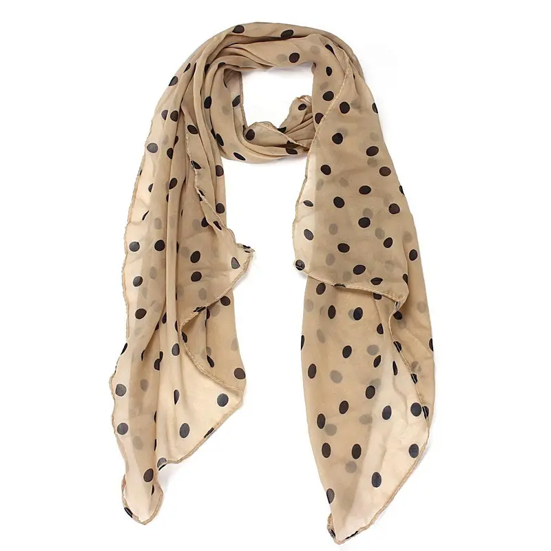 Scarf Outdoor Women Long Wrap Shawl Polka Dot Chiffon Scarf Casual Scarves Stole Promotion Price 1