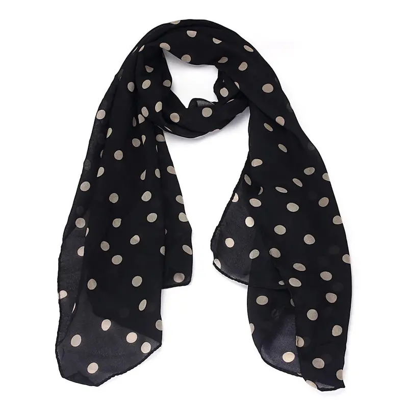 Scarf Outdoor Women Long Wrap Shawl Polka Dot Chiffon Scarf Casual Scarves Stole Promotion Price 2