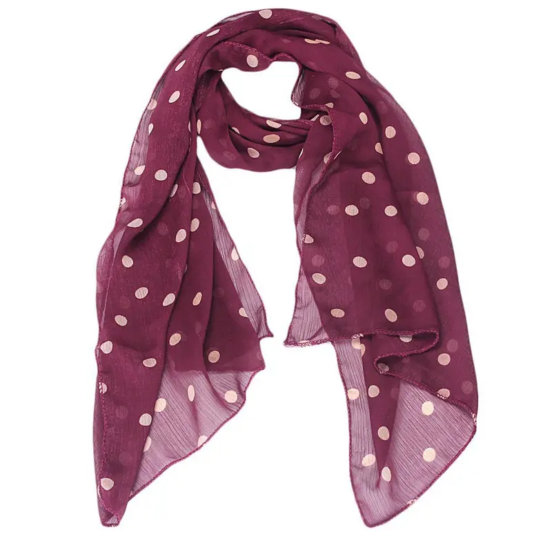 Scarf Outdoor Women Long Wrap Shawl Polka Dot Chiffon Scarf Casual Scarves Stole Promotion Price 4
