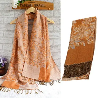 Scarfwomen Glamorous Lady National Wind Jacquard Scarf Wrap Stole Neck Wrap Shawls And Scarves 1