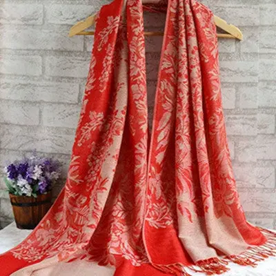 Scarfwomen Glamorous Lady National Wind Jacquard Scarf Wrap Stole Neck Wrap Shawls And Scarves 3