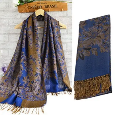 Scarfwomen Glamorous Lady National Wind Jacquard Scarf Wrap Stole Neck Wrap Shawls And Scarves 5