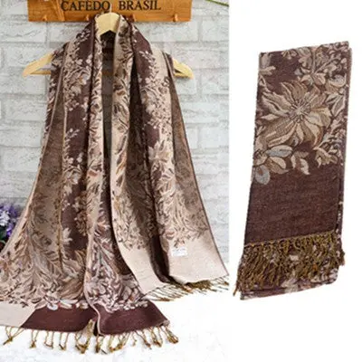 Scarfwomen Glamorous Lady National Wind Jacquard Scarf Wrap Stole Neck Wrap Shawls And Scarves 6