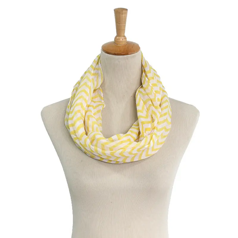 Scarves Women Ladies Infinity Chevron Zig Zag Color Block Double Loop Sheer Scarf Wrap Fast Shipping Feida 2