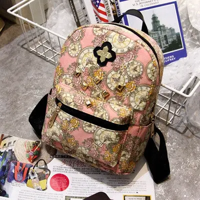 School Backpack Women Backpack Casual Canvas Printing Mochila Sac 4