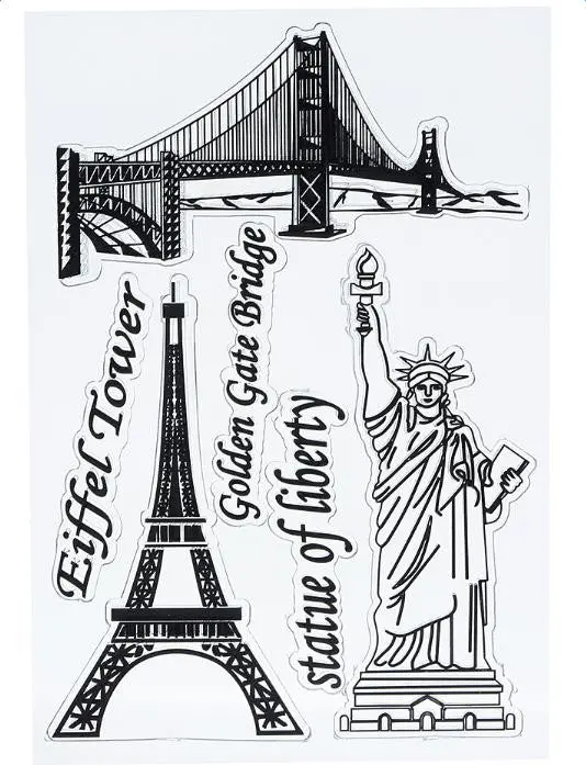 Scrapbook Diy Po Cards Account Rubber Stamp Clear Stamp Transparent Stamp Eiffel Tower Sydney Opera House 226053 1