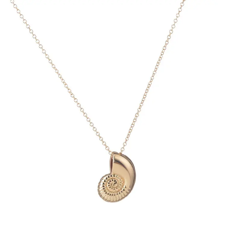 Seashell Ariel Voice Shell Necklace Spiral Swirl Sea Snail Necklaces Ocean Beach Conch Jewelry 10Pcs-N036 1