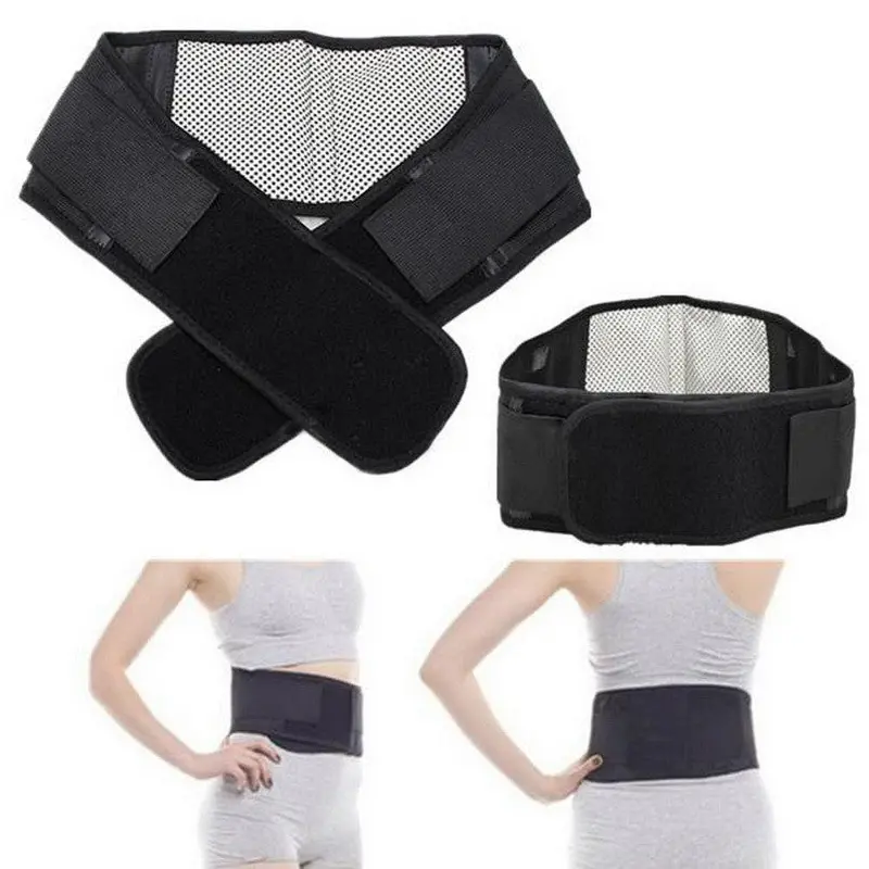 Self-Heating Tourmaline Magnetic Belt Lumbar Support Brace Double Banded Adjustable Pad 1