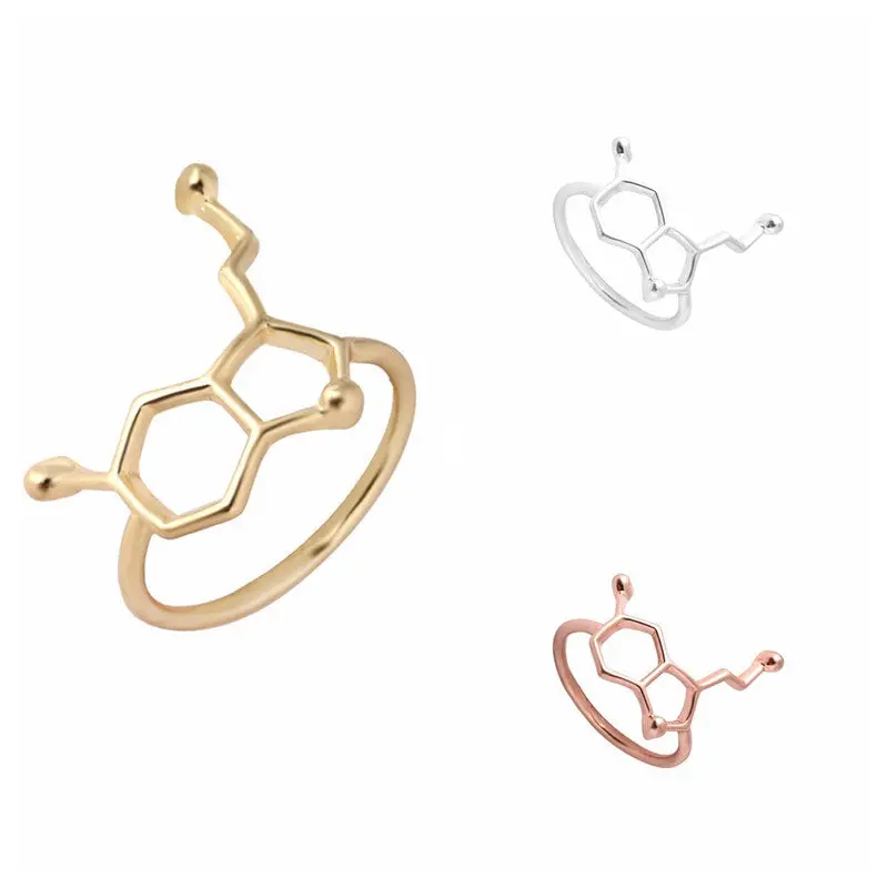 Serotonin Molecule Ring Chemistry Molecule Happiness Ring Friendship Gift Serotonin Molecule Ring Any Molecule Shape R154 1