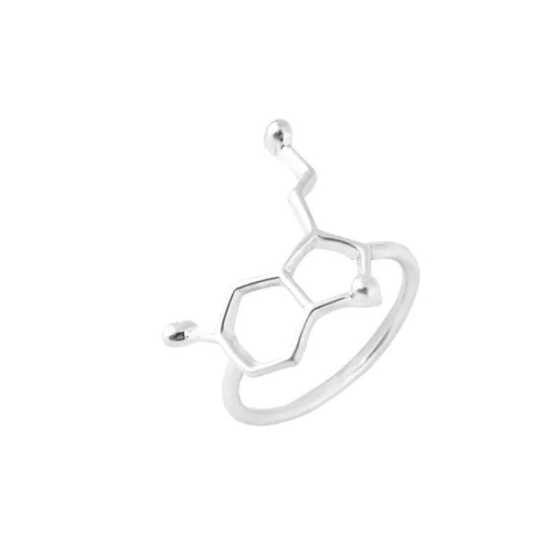 Serotonin Molecule Shaped Molecule Happiness Ring Friendship Gift Serotonin Molecule Ring R154 1