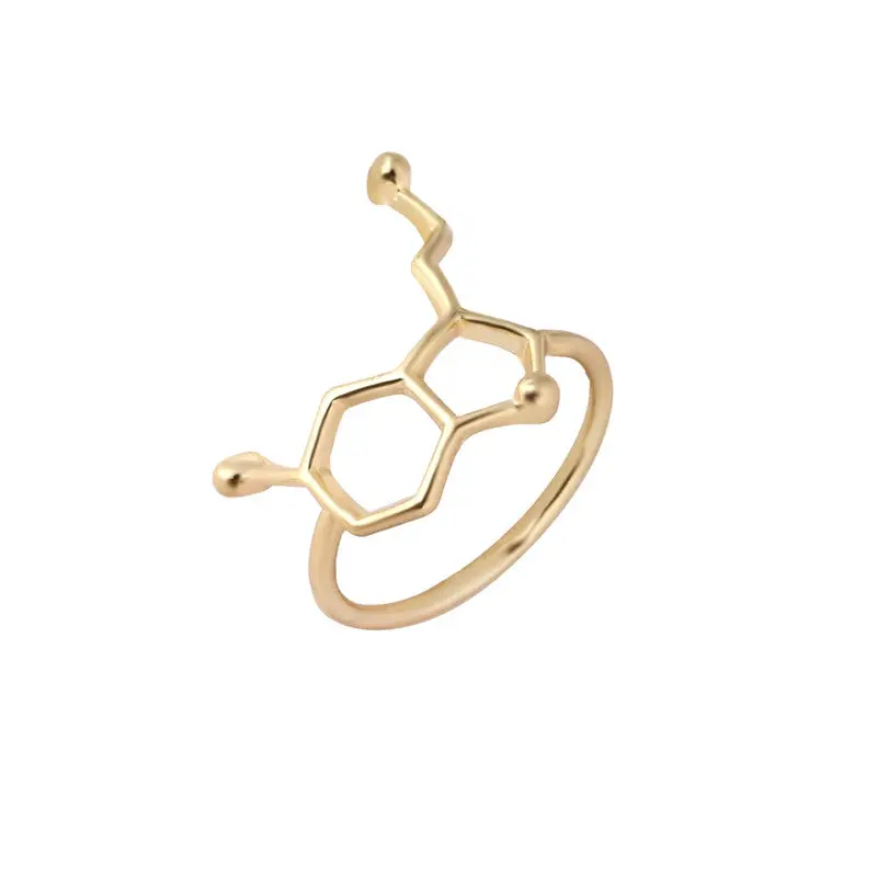 Serotonin Molecule Shaped Molecule Happiness Ring Friendship Gift Serotonin Molecule Ring R154 3