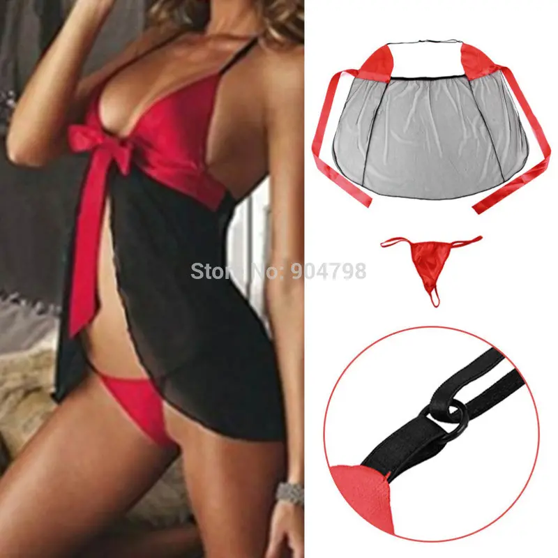 Sexunderwear Lady Sexy Lingerie Transparent Conjoined Dress Suit 1