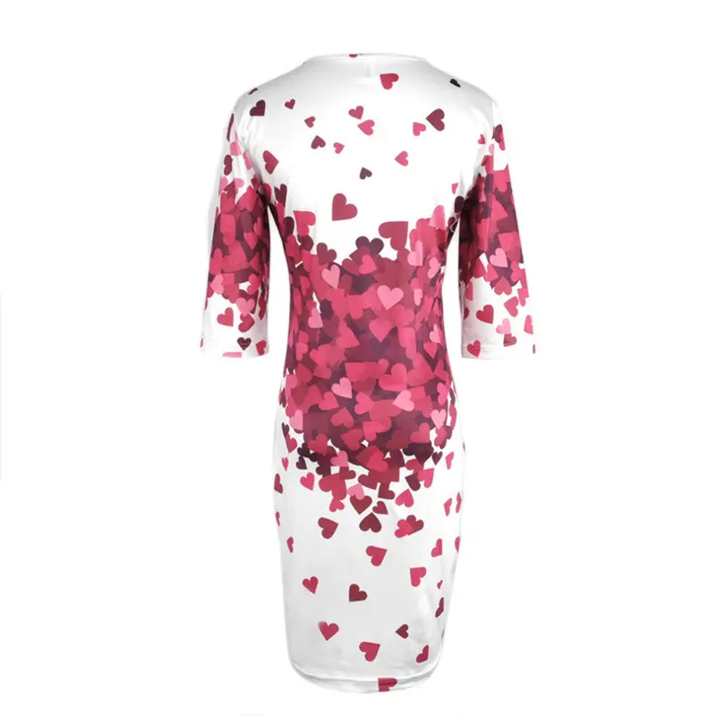 Sexy Able Package Hip Dress 3D Heart Printed Party Club Dress 4