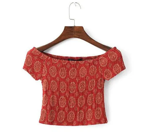 Sexy American Apparel Aa Elastic Slash Neck Tee Women Brandy Off The Shoulder Crop Top Short Sleeve Short T-Shirt 3