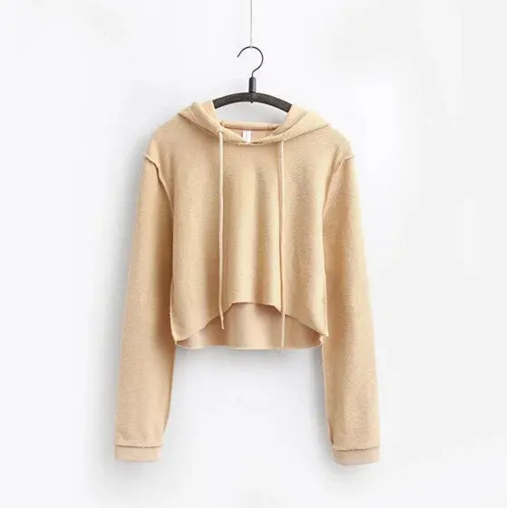 Sexy Anti-Wear Hoodies Sets Woman Crop Sweatshirt 5 Colors Casual Tracksuit Long Sleeve Sportswear 10