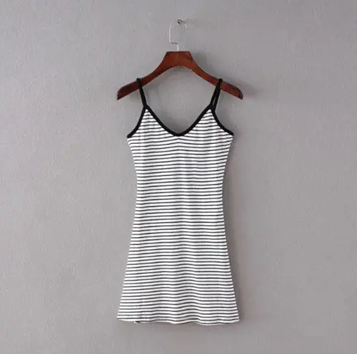 Sexy Backless Cross Strappy Halter Striped Dresses Women V Neck Cross Bandage Back Short Dress Femme 3 Colors S M 5
