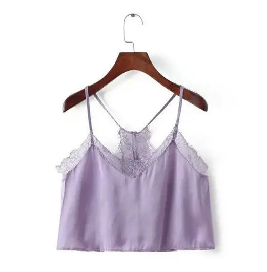 Sexy Backless Eyelash Lace Halter Bra Tank Bustier Buttons Back Crop Top Brandy Off The Shoulder Tops Camisa S M 4 Colors 3