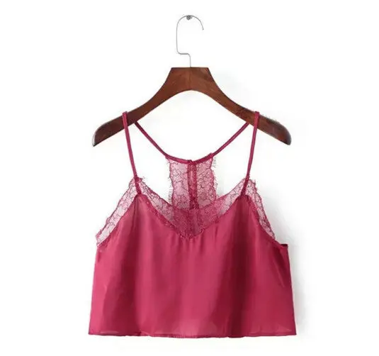 Sexy Backless Eyelash Lace Halter Bra Tank Bustier Buttons Back Crop Top Brandy Off The Shoulder Tops Camisa S M 4 Colors 5
