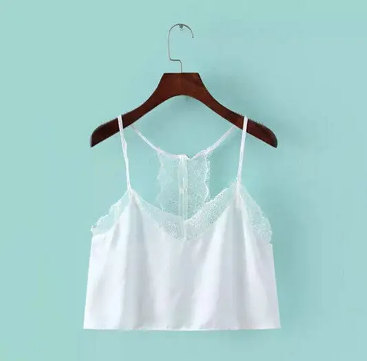 Sexy Backless Eyelash Lace Halter Bra Tank Bustier Buttons Back Crop Top Brandy Off The Shoulder Tops Camisa S M 4 Colors 7