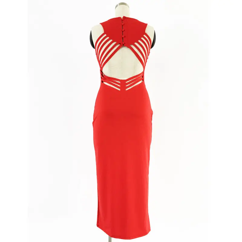 Sexy Backless Hollow Out Party Dress Women V Neck Bodycon Dress Elegant Off Shoulder Maxi Long Dress Robe Femme 1