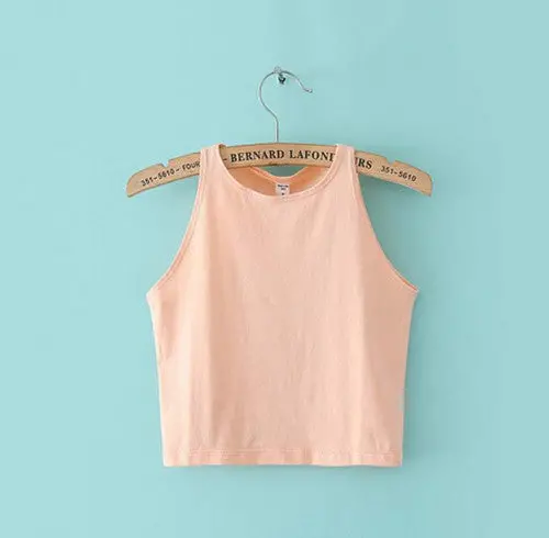 Sexy Bare Midriff Tanks Crop Top Brandy Melville Short Tank Tops Camis Camisole Tee Tee Ropa Mujer Camisetas Femininas 6 Colors 5