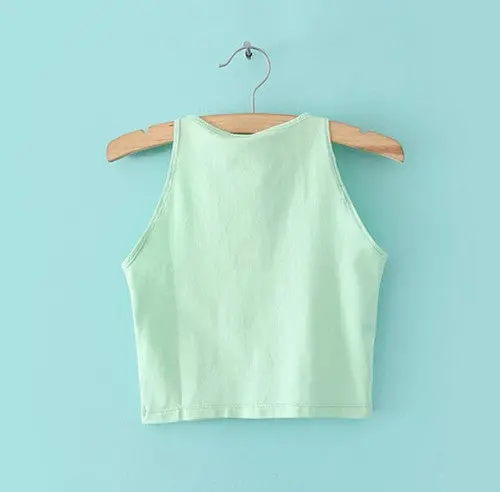 Sexy Bare Midriff Tanks Crop Top Brandy Melville Short Tank Tops Camis Camisole Tee Tee Ropa Mujer Camisetas Femininas 6 Colors 9