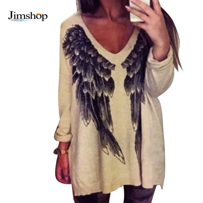 Sexy Blouse Women Real Picture Long Sleeve V Neck Shirt Blouse Top Wing Front Top Shirt 1