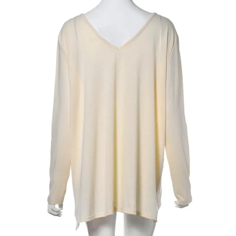 Sexy Blouse Women Real Picture Long Sleeve V Neck Shirt Blouse Top Wing Front Top Shirt 4