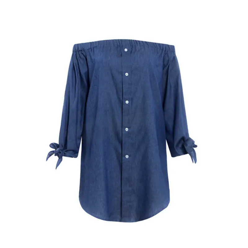 Sexy Button Up Off Shoulder Dress Loose Women Dress Plus Size Women Clothing Slash Neck Shirt Dress For Women 1