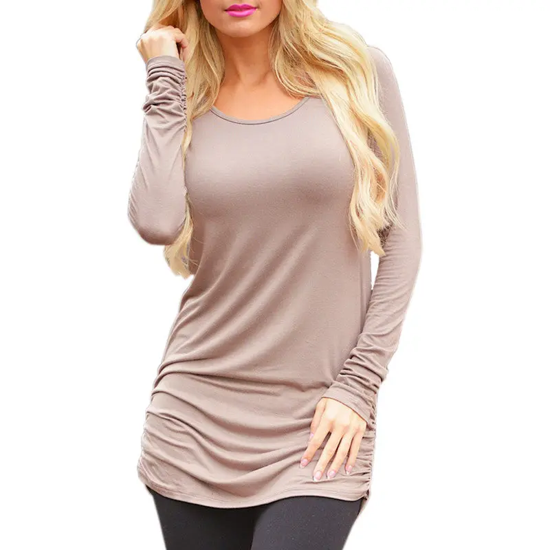 Sexy Casual Women Dress Irregular Long Sleeve Scoop Collar Dress Solid Casual Bodycon Dress Vestidos Plus Size Gv431 5
