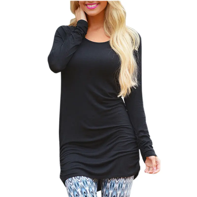 Sexy Casual Women Dress Irregular Long Sleeve Scoop Collar Dress Solid Casual Bodycon Dress Vestidos Plus Size Gv431 9