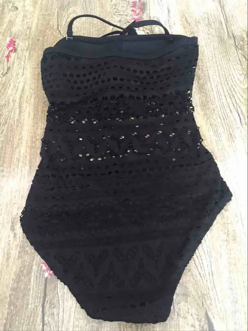 Sexy Combishort Woman Jumpsuit Black Rompers Swimsuit Swimwear Bathing Push Up Padded Bikini Playsuit For 4