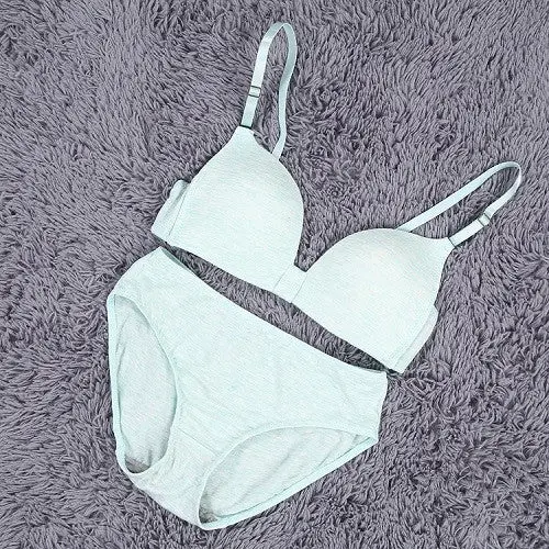 Sexy Comfortable Light Cute Bow Padded Wireless Cups Bra And Underpants 10