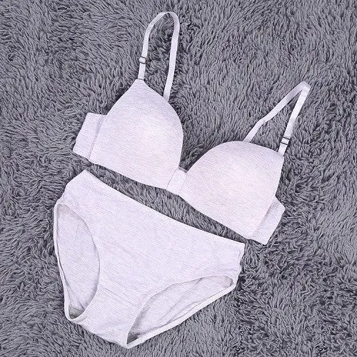 Sexy Comfortable Light Cute Bow Padded Wireless Cups Bra And Underpants 4