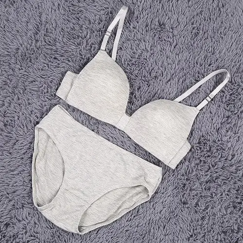 Sexy Comfortable Light Cute Bow Padded Wireless Cups Bra And Underpants 7