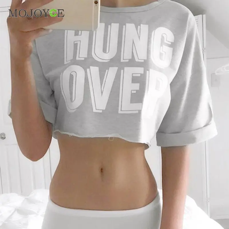Sexy Cropped Fashion Crop Top Short Sleeve Women Tops Casual Tshirt Women Cropped Feminino Blusa Camisas Femininas 3