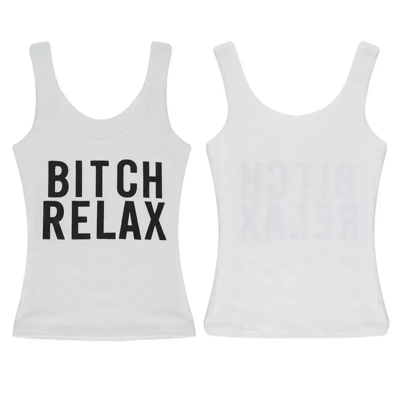 Sexy Cropped Tank Tops Ms Letter Print Casual Vest Crop Top 1