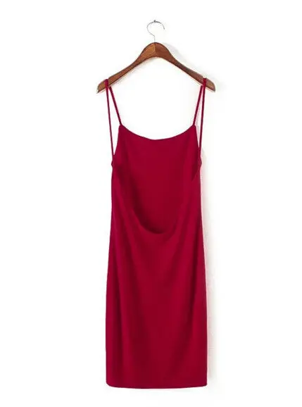 Sexy Deep Backless Spaghetti Strap Stretch Short Dress Women Strappy Dress Vestidos Dresses Robe Elbise Jurken 6