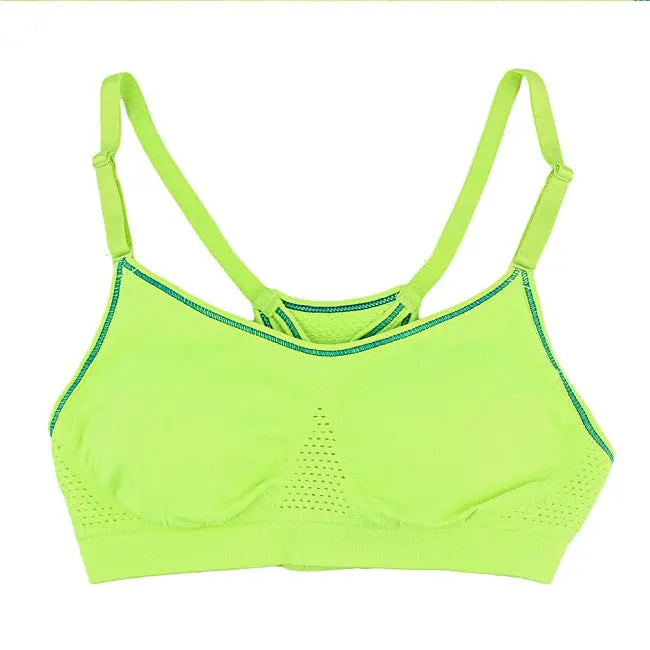 Sexy Double Layersfitness Yoga Sports Wiresimple Natural Bra Push Up Underwear Top Bra Adjustable Strap 8