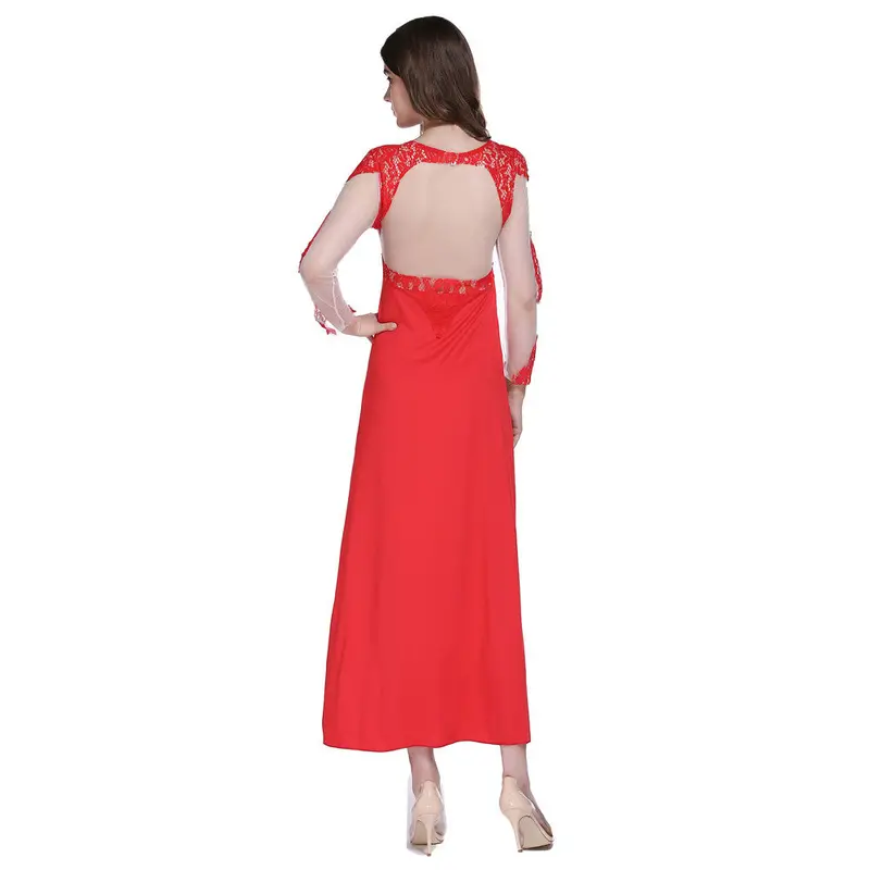 Sexy Formal Long Lace Dress Women Red Long Sleeve Prom Party Dresses Vestido De Festa Feida 2