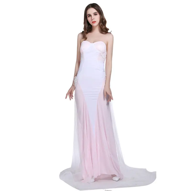 Sexy Formal Sweet Long Women Lace Dress Prom Party Bridesmaid Floor Length Dress Robe Vestidos De Fiesta 1