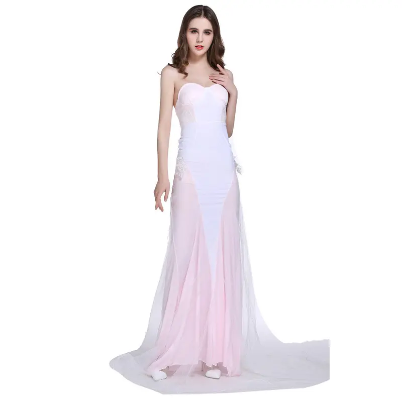Sexy Formal Sweet Long Women Lace Dress Prom Party Bridesmaid Floor Length Dress Robe Vestidos De Fiesta 3