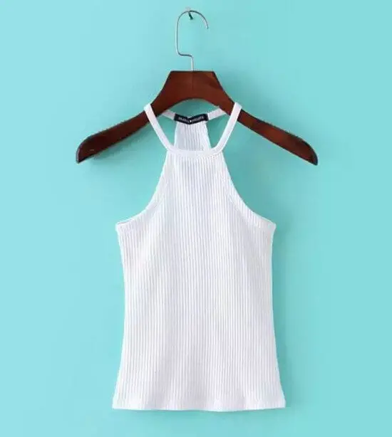 Sexy Halter Tight Slim Fit Camis Brandy Melville Crop Top Camisetas Tank Vest Striped Line Halter Straps Tee 6 Colors 6
