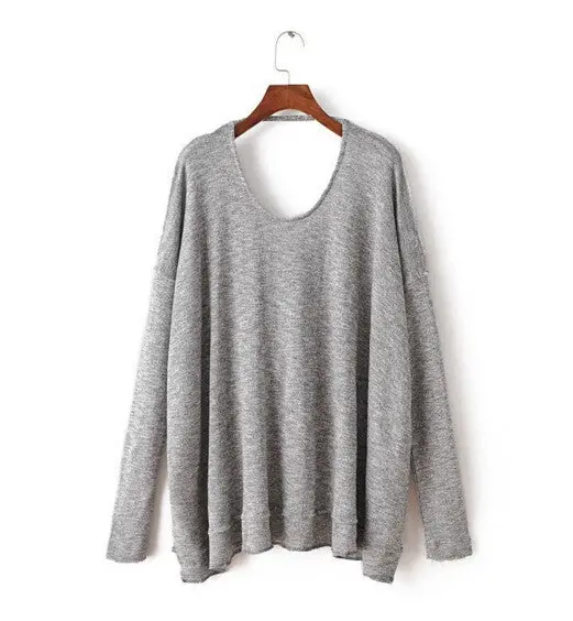Sexy Harajuku Deep Backless Kink Shirt T Shirt Women Aa Brandy Melville Long Sleeve Tee Dames Kleding Tops 1